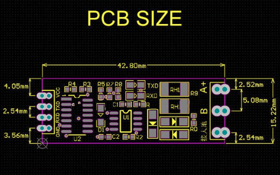 SCM-TTL-to-RS485-Module-PCB