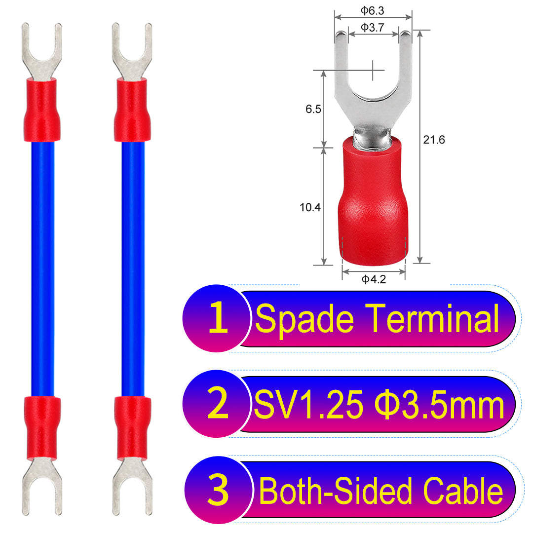 SV1.25_3.5mm_both_sided_spade_terminal_insulated_connector_Cable_Blue