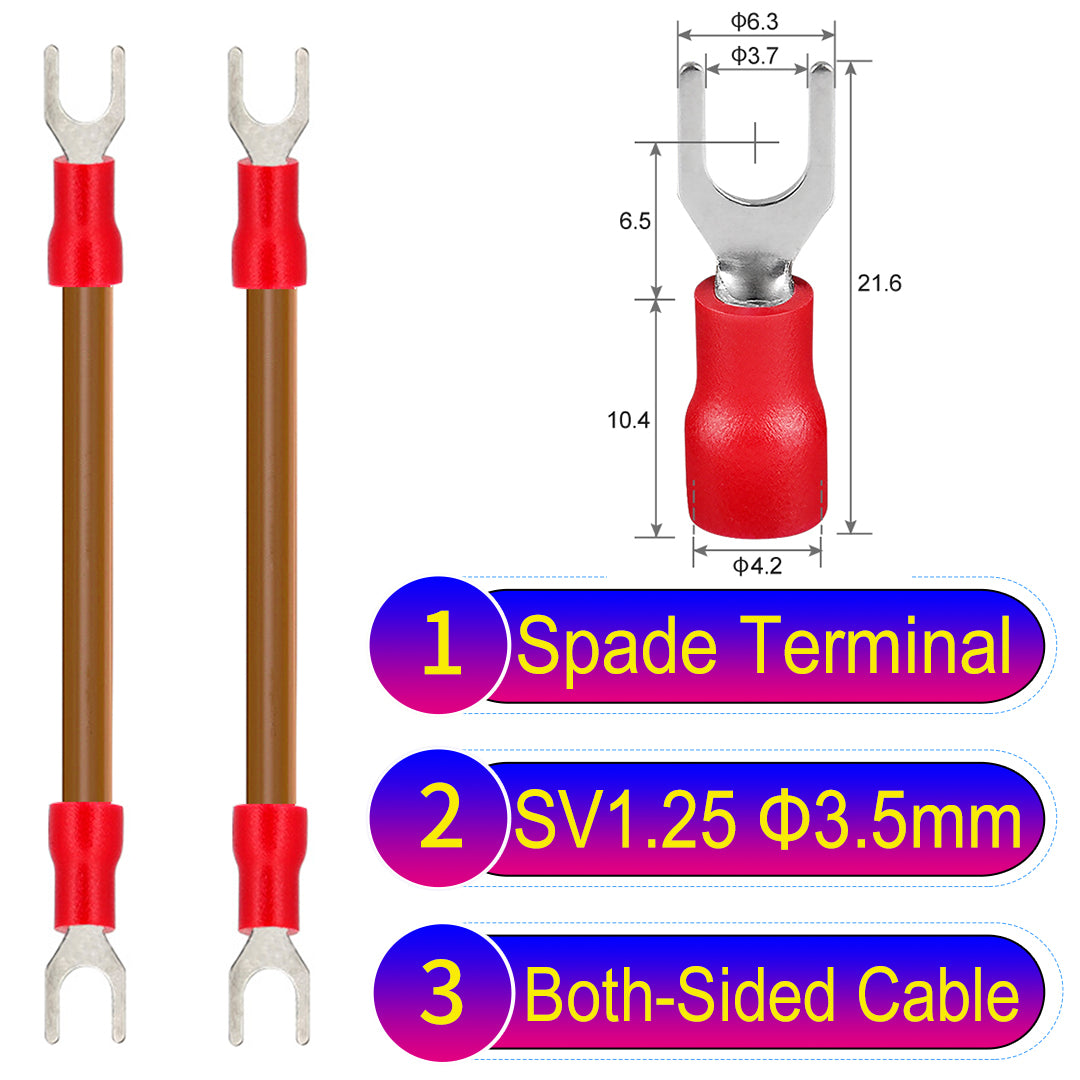 SV1.25_3.5mm_both_sided_spade_terminal_insulated_connector_Cable_Brown