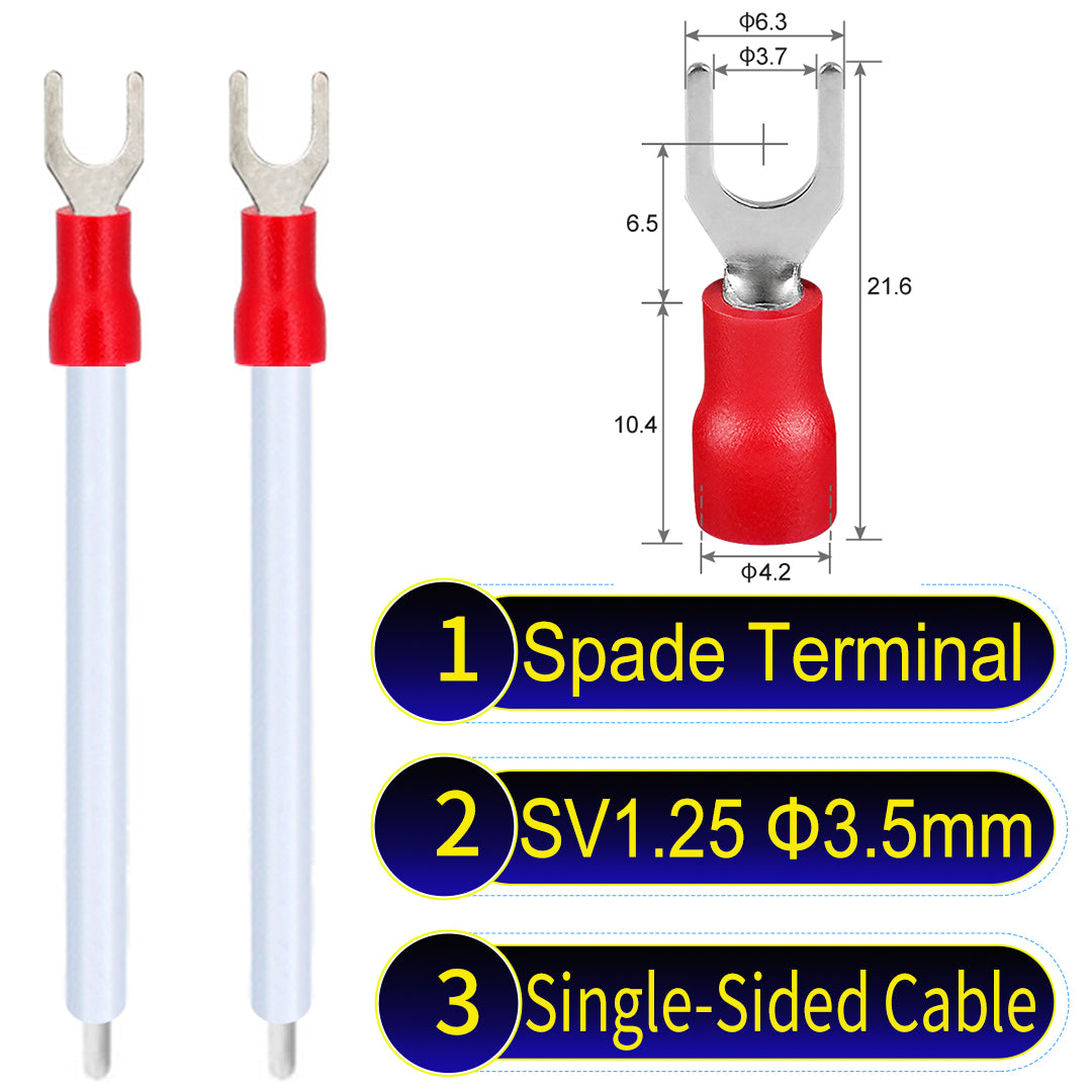 SV1.25_3.5mm_single-head_spade_terminal_insulated_connector_Cable_White