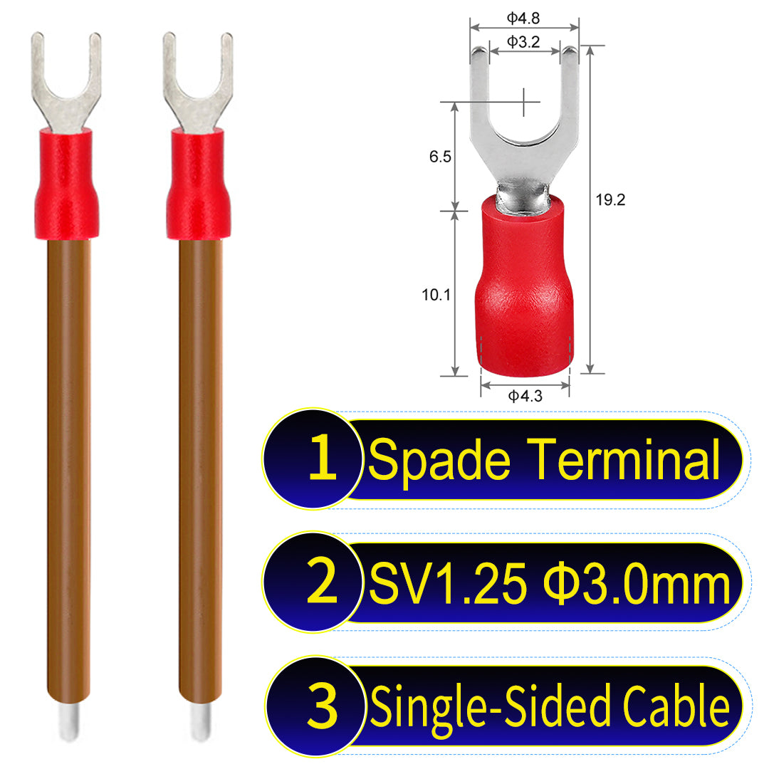 SV1.25_3mm_single-head_spade_terminal_insulated_connector_Cable_Brown