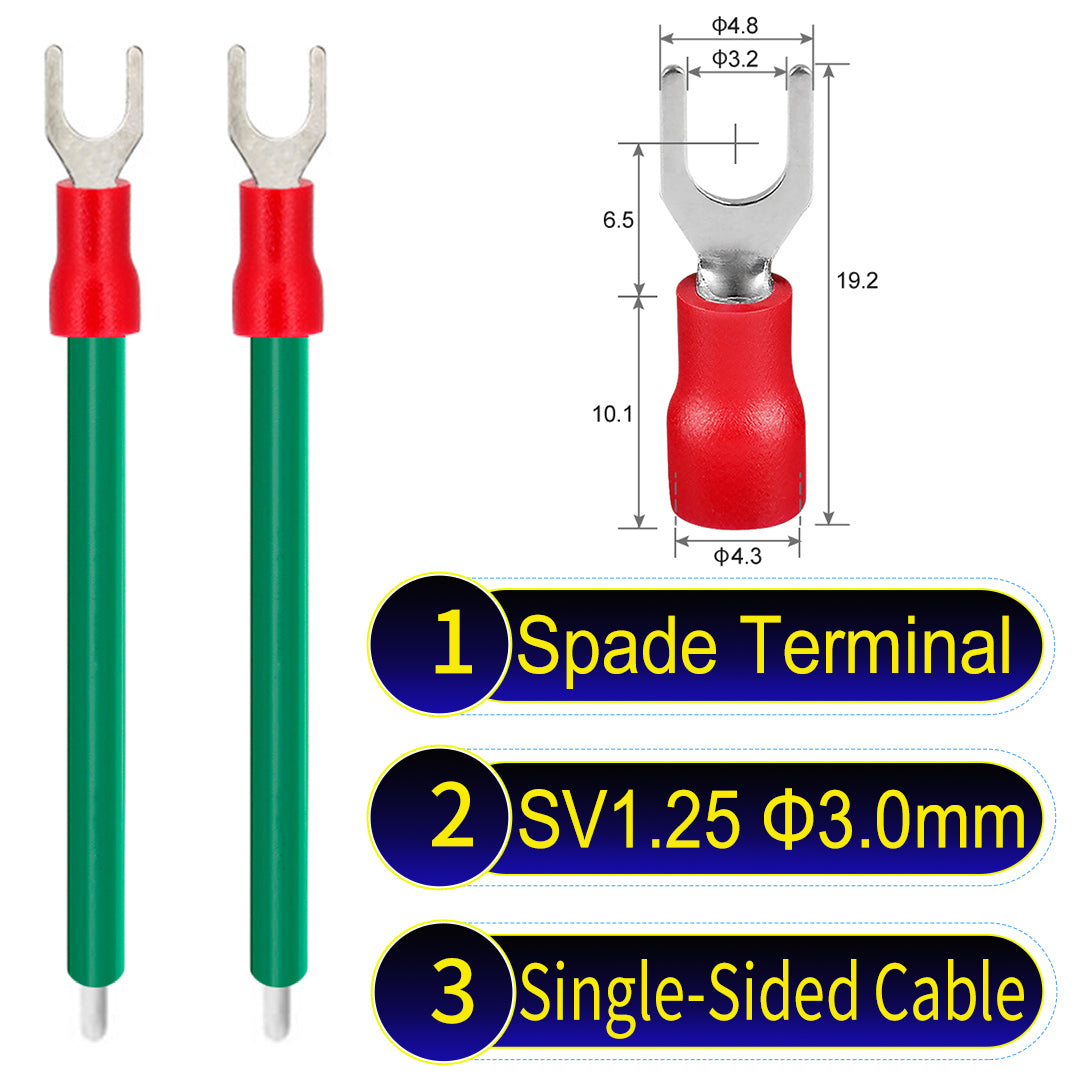 SV1.25_3mm_single-head_spade_terminal_insulated_connector_Cable_Green
