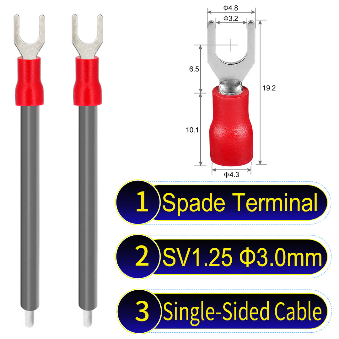 SV1.25_3mm_single-head_spade_terminal_insulated_connector_Cable_Grey