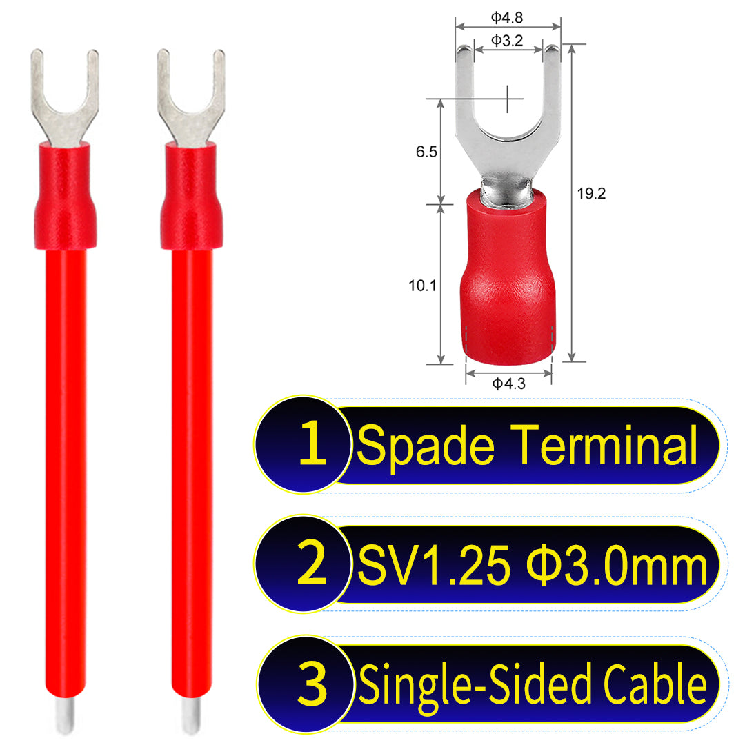 SV1.25_3mm_single-head_spade_terminal_insulated_connector_Cable_Red