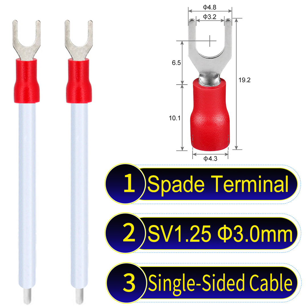 SV1.25_3mm_single-head_spade_terminal_insulated_connector_Cable_White