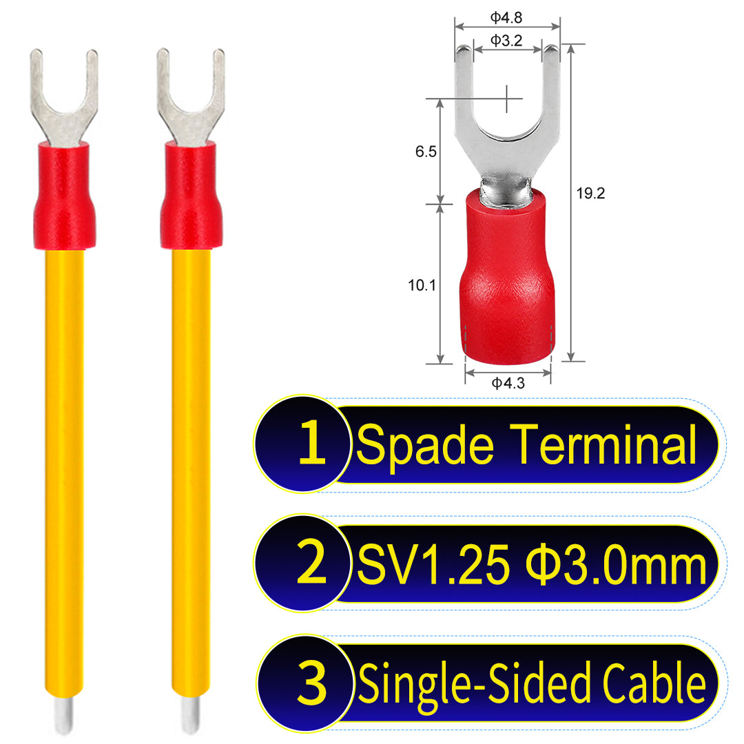 SV1.25_3mm_single-head_spade_terminal_insulated_connector_Cable_Yellow