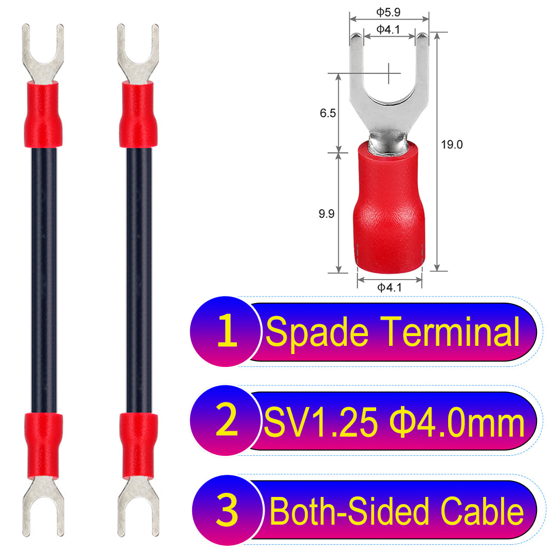 SV1.25_4mm_both_sided_spade_terminal_insulated_connector_Cable_Black