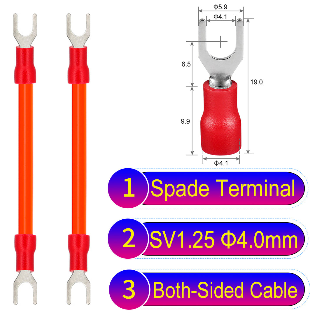 SV1.25_4mm_both_sided_spade_terminal_insulated_connector_Cable_Orange