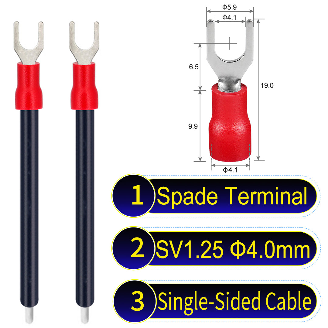 SV1.25_4mm_single-head_spade_terminal_insulated_connector_Cable_Black