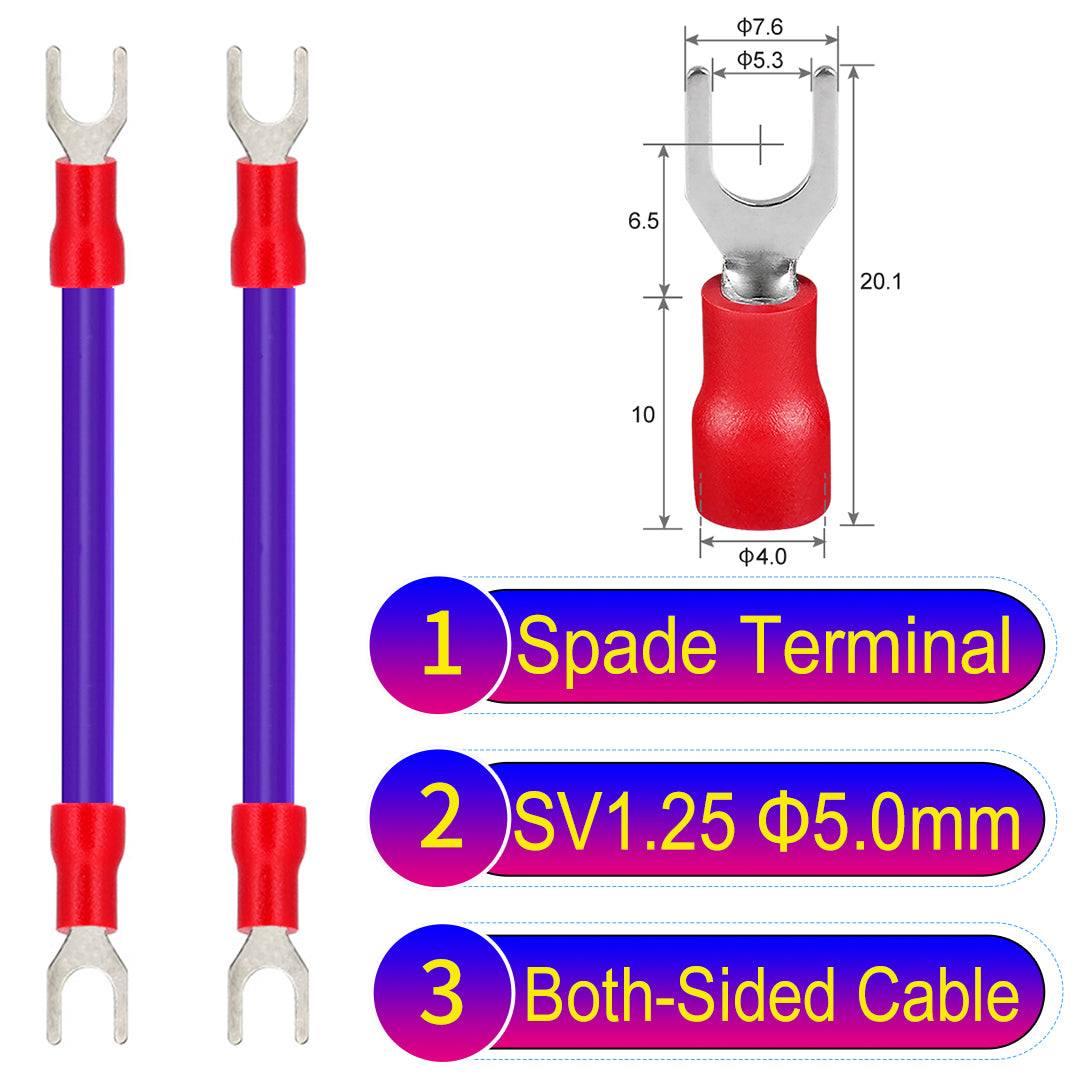 SV1.25_5mm_both_sided_spade_terminal_insulated_connector_Cable_Purple