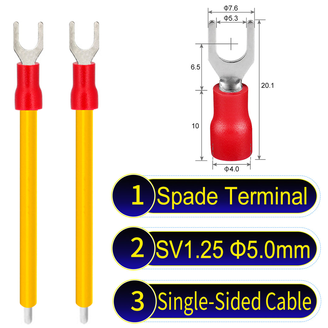 SV1.25_5mm_single-head_spade_terminal_insulated_connector_Cable_Yellow