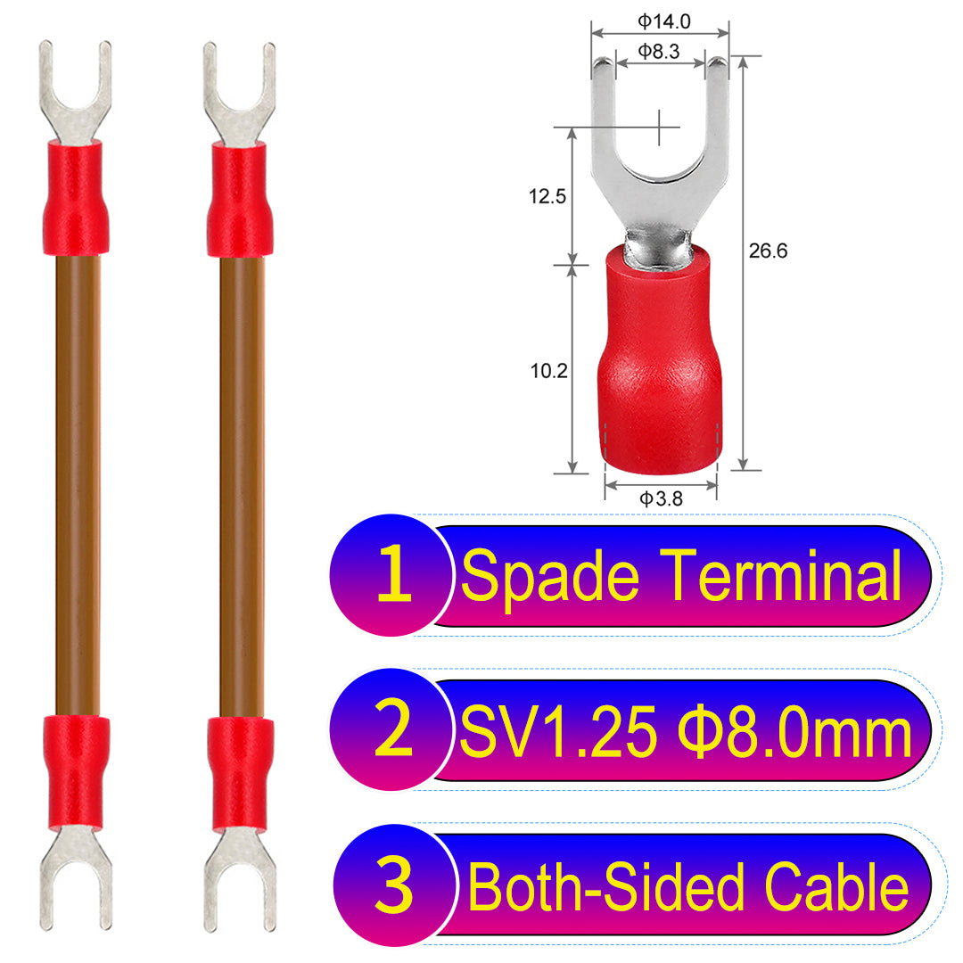 SV1.25_8mm_both_sided_spade_terminal_insulated_connector_Cable_Brown