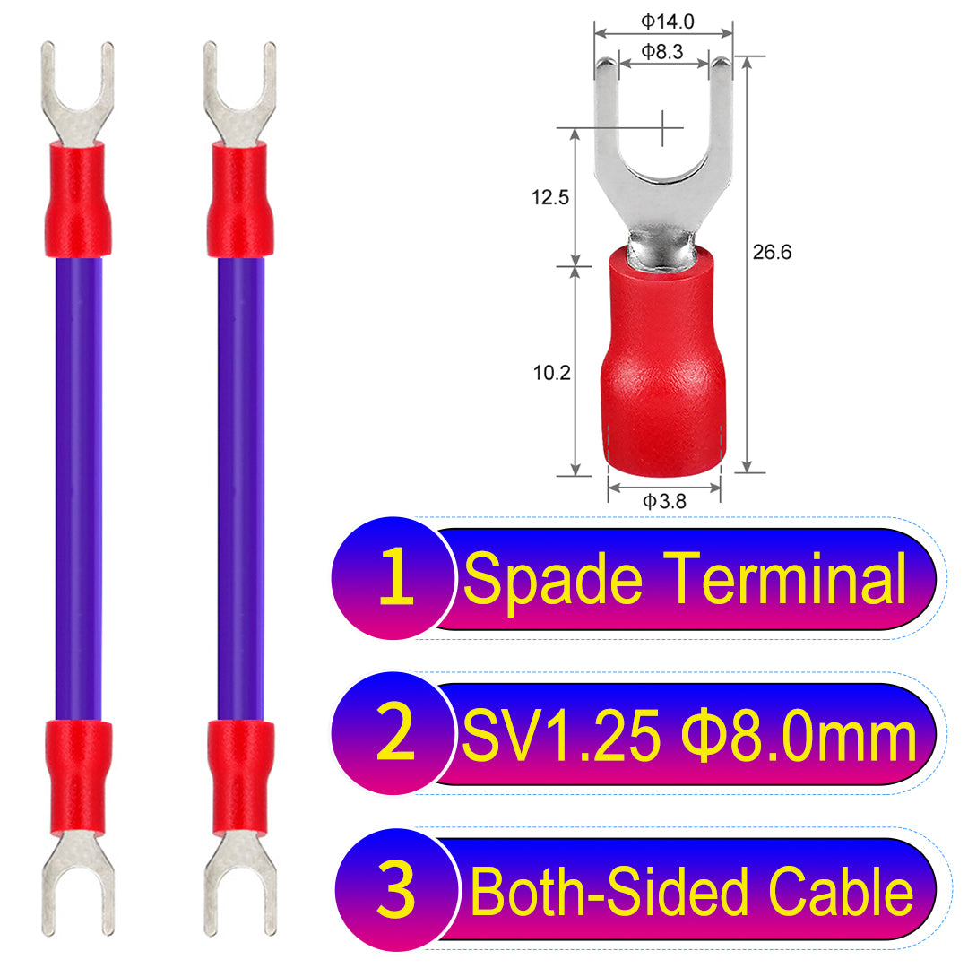 SV1.25_8mm_both_sided_spade_terminal_insulated_connector_Cable_Purple
