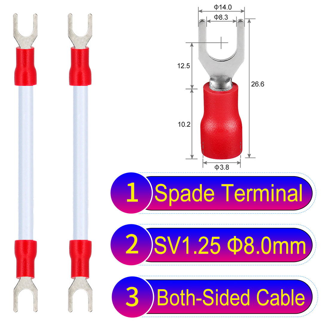 SV1.25_8mm_both_sided_spade_terminal_insulated_connector_Cable_White