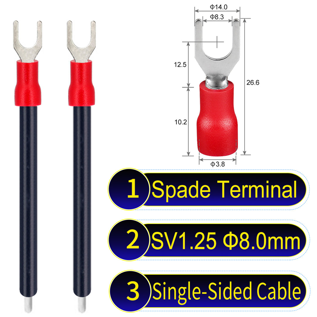 SV1.25_8mm_single-head_spade_terminal_insulated_connector_Cable_Black