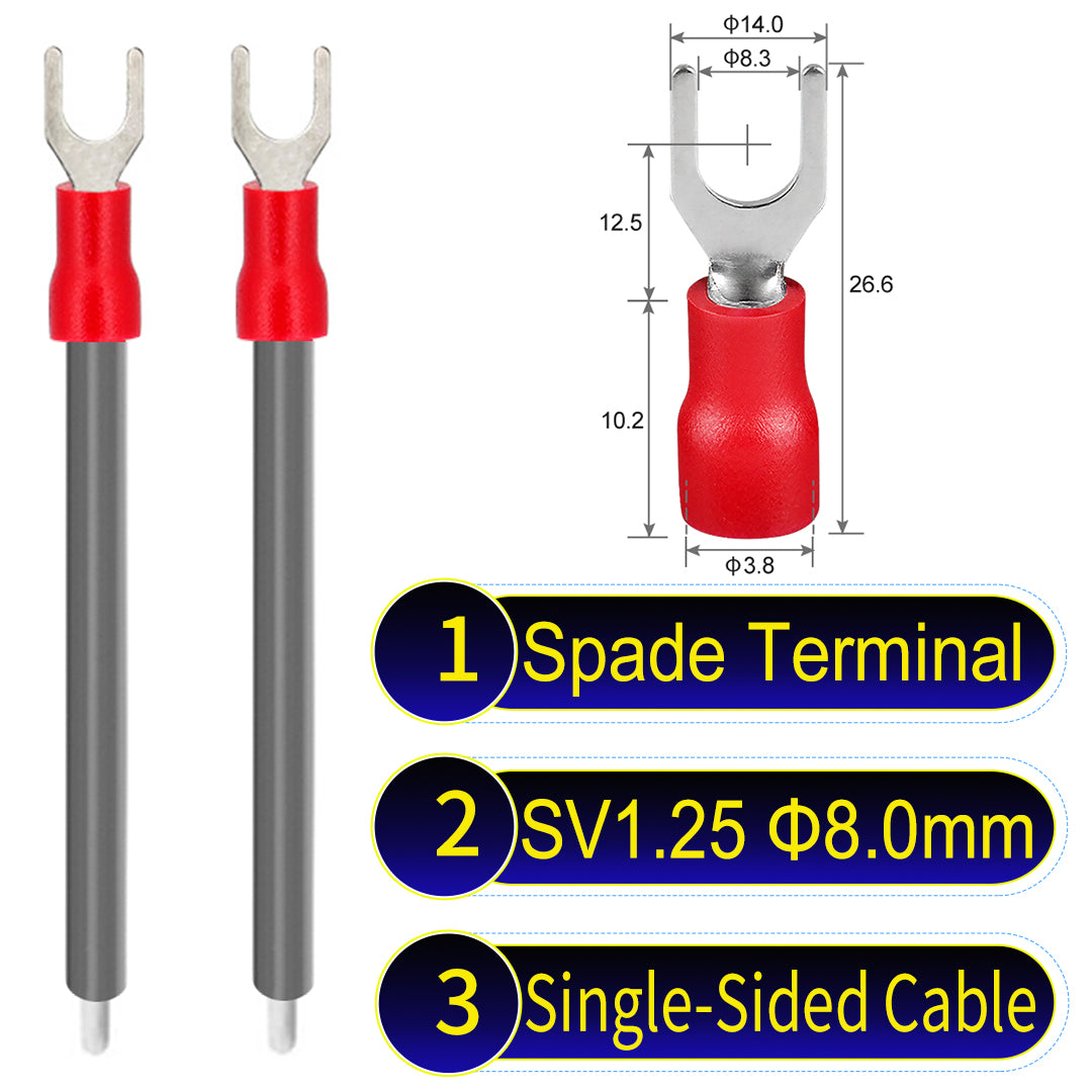 SV1.25_8mm_single-head_spade_terminal_insulated_connector_Cable_Grey