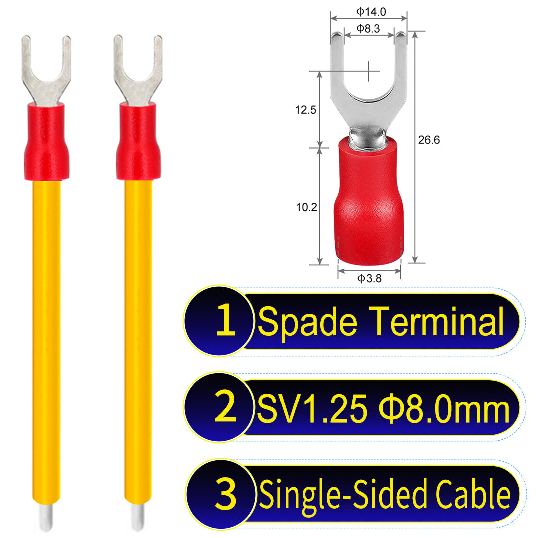 SV1.25_8mm_single-head_spade_terminal_insulated_connector_Cable_Yellow