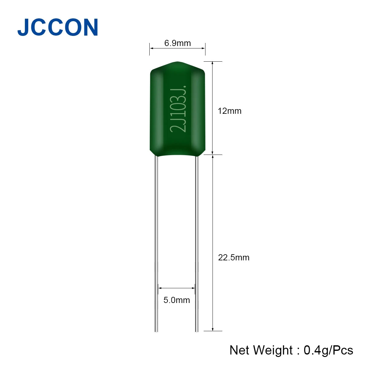 Metalized Mylar Polyester Film Capacitors 100V 0.22nF–470nF