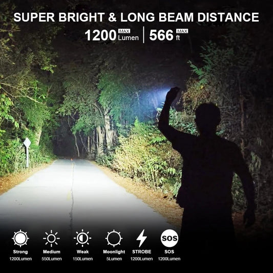 Outdoor LED Flashlight with Pen Clip Tactical Torch 6 Modes Torch Aluminum Alloys Waterproof Lantern Light for Home Camping Lamp