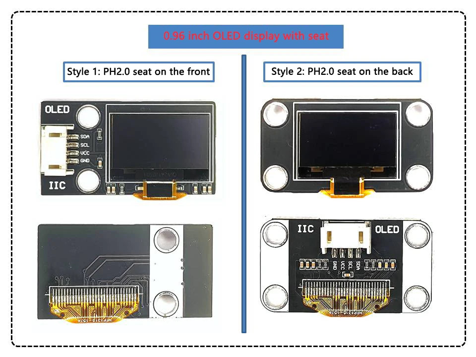 0.96" / 1.3" OLED IIC LCD Display Module SSD1306 SH1106 12864