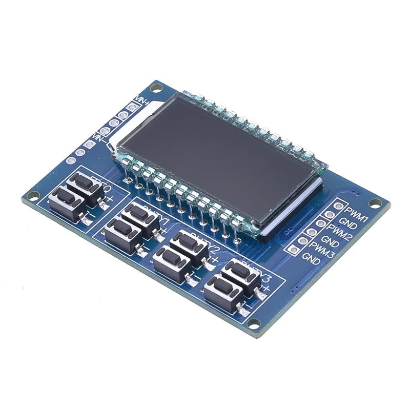 3-Channel LCD PWM Signal Generator — 1Hz–150kHz, Adjustable Duty Cycle, Square Wave