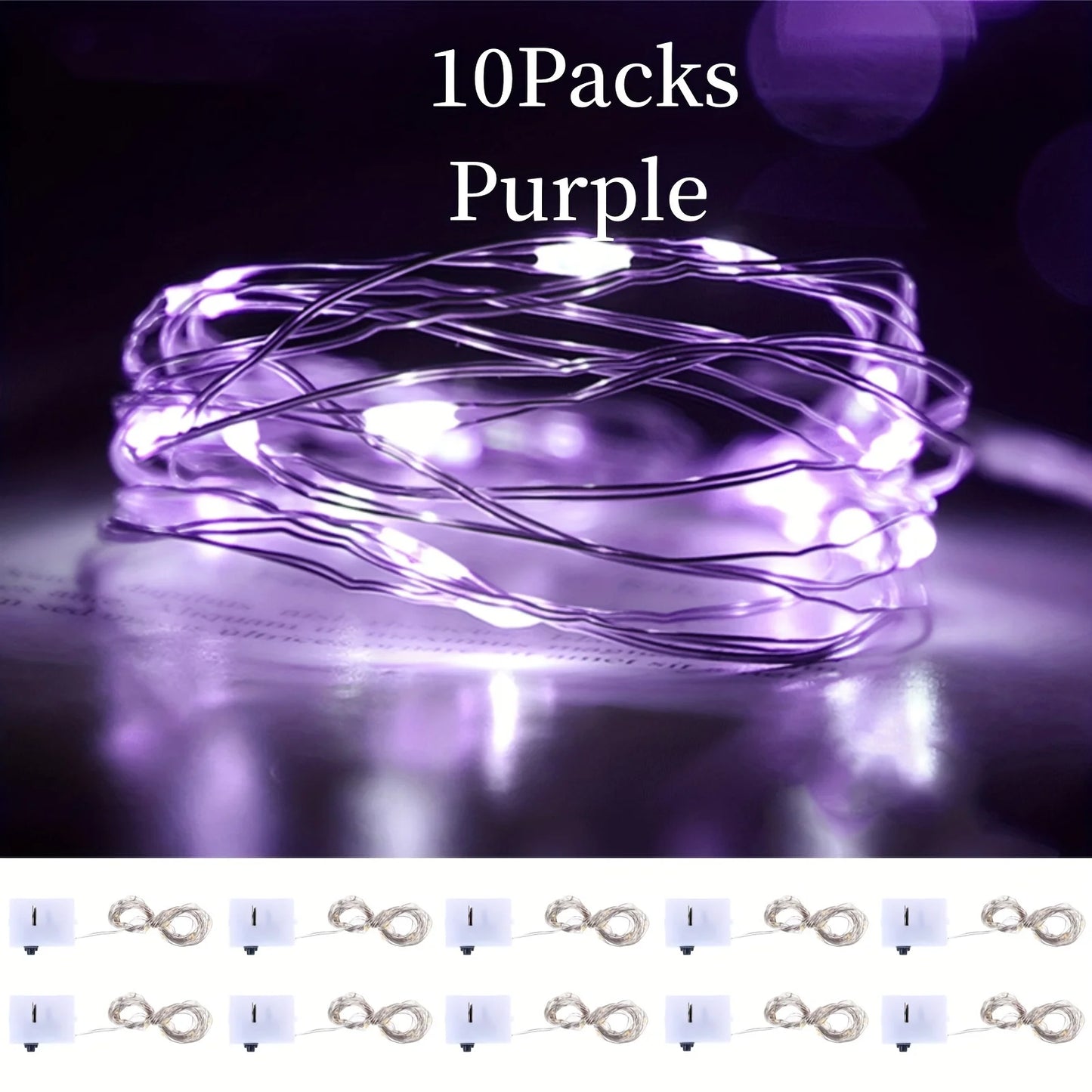 10Packs 5m LED String Lights Warm/Multicolor/Red/Green/Blue/Pink/Purple/White Christmas Atmosphere Firefly Lamp Starry Sky Light