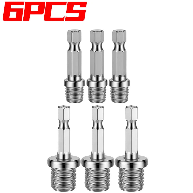 Drill Adapter M10/M14 Chuck Conversion Rod — Triangle / Round / Hex Shank for Grinder Polishing Discs