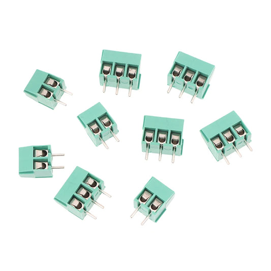 New 50pcs Kf350-2p 3p 3.5mm 300v 10A Pitch 2 3 Pin Spliceable Plug-in PCB Screw Terminal Block Connector FOR 24-18 AWG CABLE