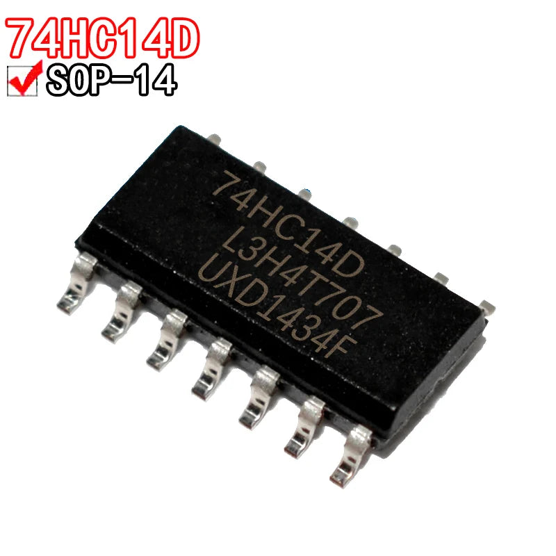 74HC14D / SN74HC14DR Hex Schmitt Trigger Inverter — SOP-14 SMD, 2–6V (10-Pack)