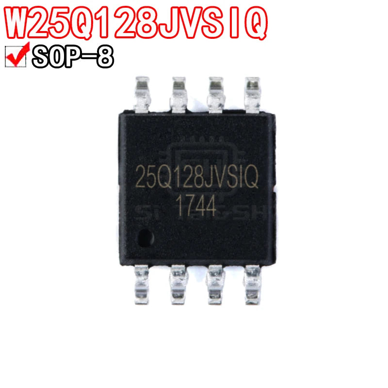 W25Q Series SPI NOR Flash Memory IC — SOP-8, 1MB–16MB, QSPI, 100K Cycles (5-Pack)