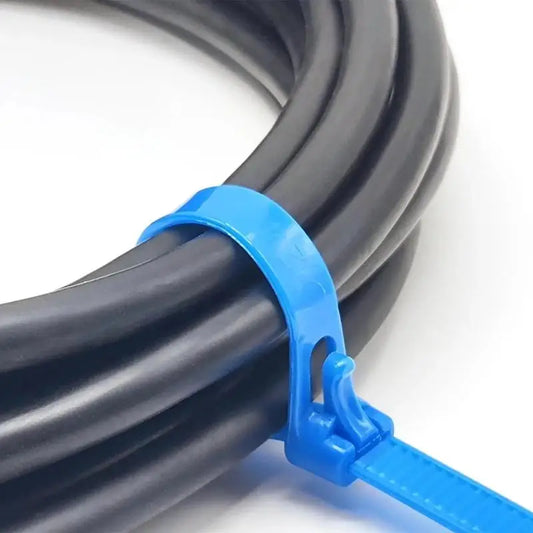 New 100PCS Detachable Cable Ties Colored Plastics Reusable Cable Ties Nylon Loop Wrap Zip Ttype Cable Tie Wire Bandage Tie