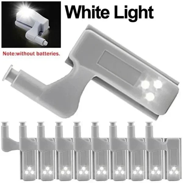 10/1Pcs Universal Inner Hinge LED Lamp Wireless Under Cabinet Sensor Night Lights Cupboard Closet Wardrobe Kitchen Bedroom Lamps