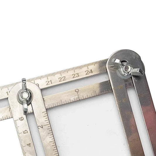 2pcs Multifunctional Four-fold Ruler Stainless Steel Folding Ruler Adjustable Angles Design For Woodworking Architecture