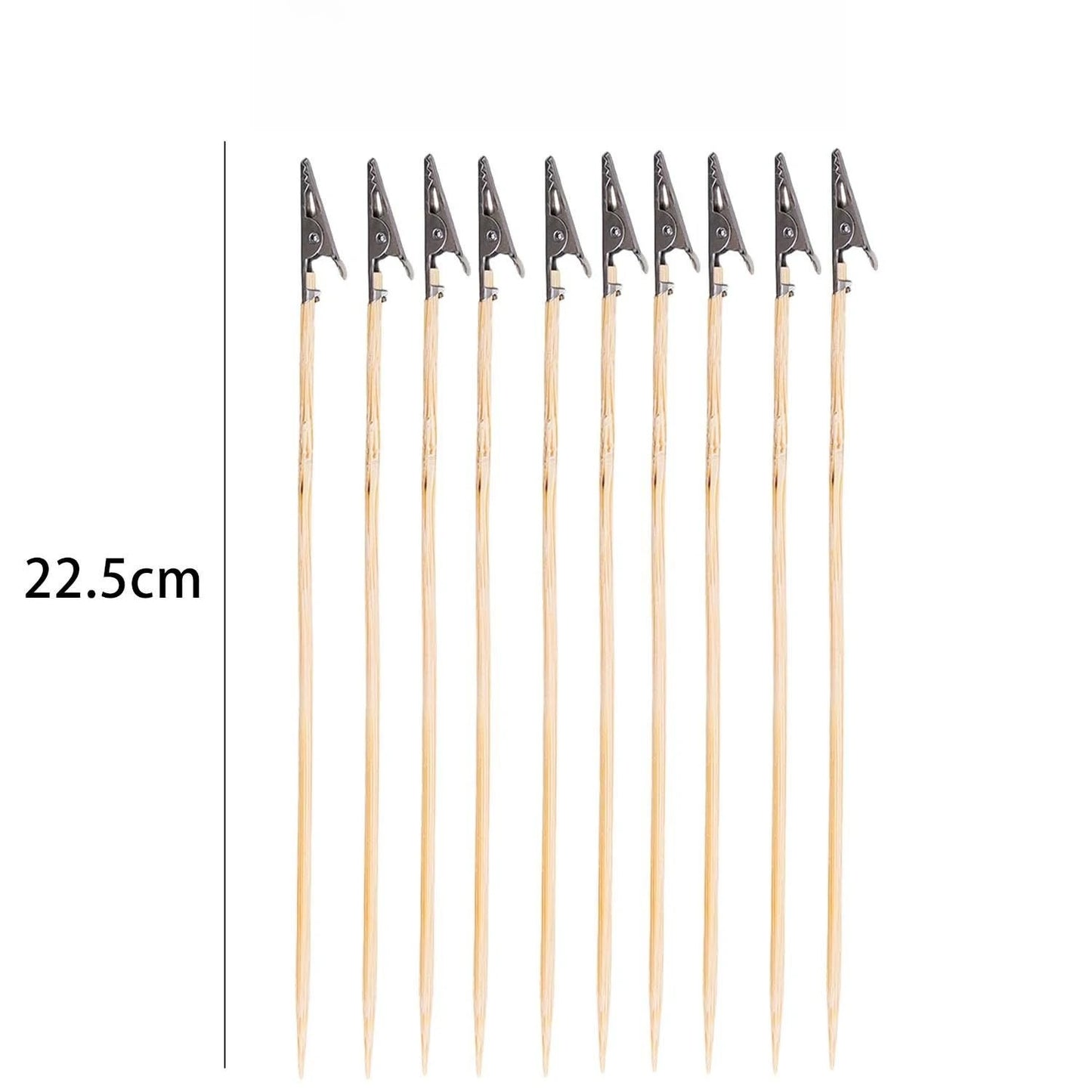 100/10Pcs Steel Head Wood Stick Crocodile Clip Alligator Clamps Diy Accessories Model Tools Airbrush Spray Kit Wood Card Holder