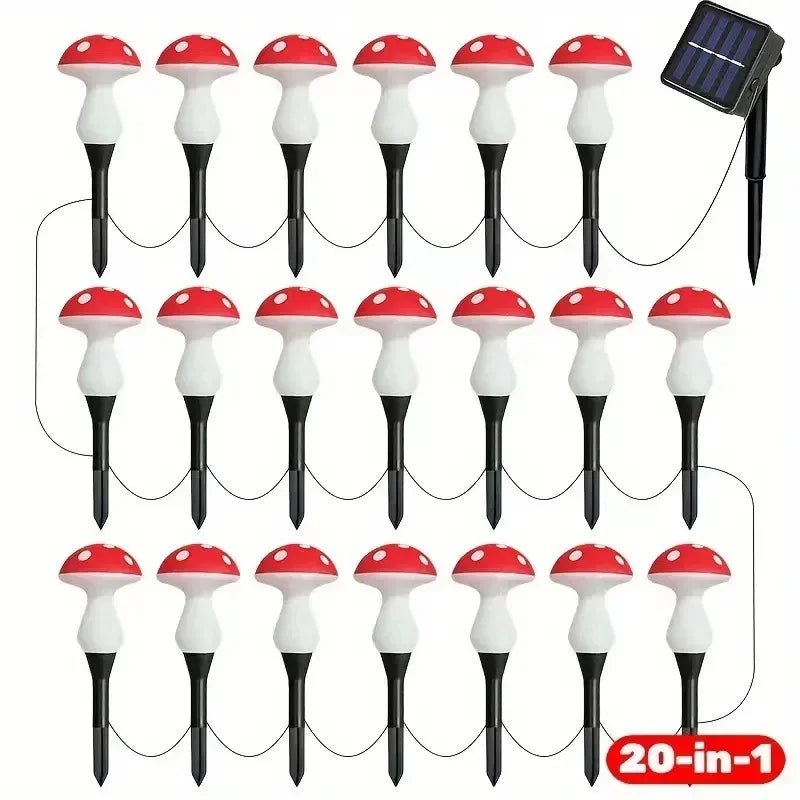 Solar Mushroom Lights Stake Outdoor Garden Decor for Fairy Christmas Wedding Party Festive Yard Atmosphere