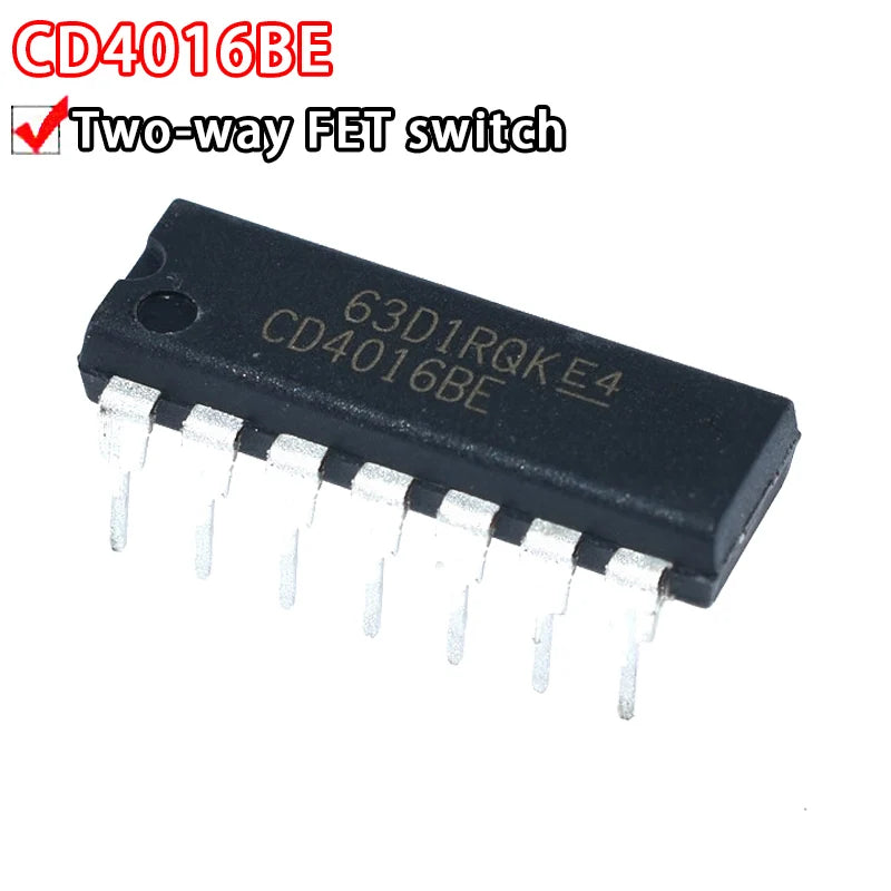 CD4000 Series DIP-14 CMOS Logic IC Set – CD4001BE / CD4011BE / CD4013BE / CD4017BE / CD4066BE, Pack of 5