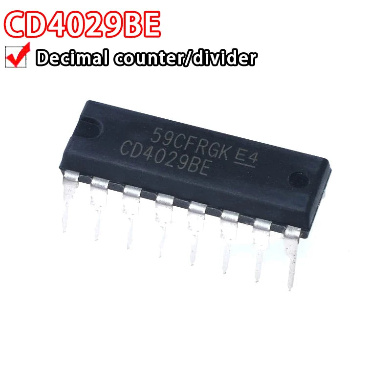 CD4000 Series DIP-16 ICs — CD4015BE CD4017BE CD4019BE CD4020BE CD4021BE CD4026BE CD4029BE CD4040BE CD4060BE CD4094BE (5PCS)