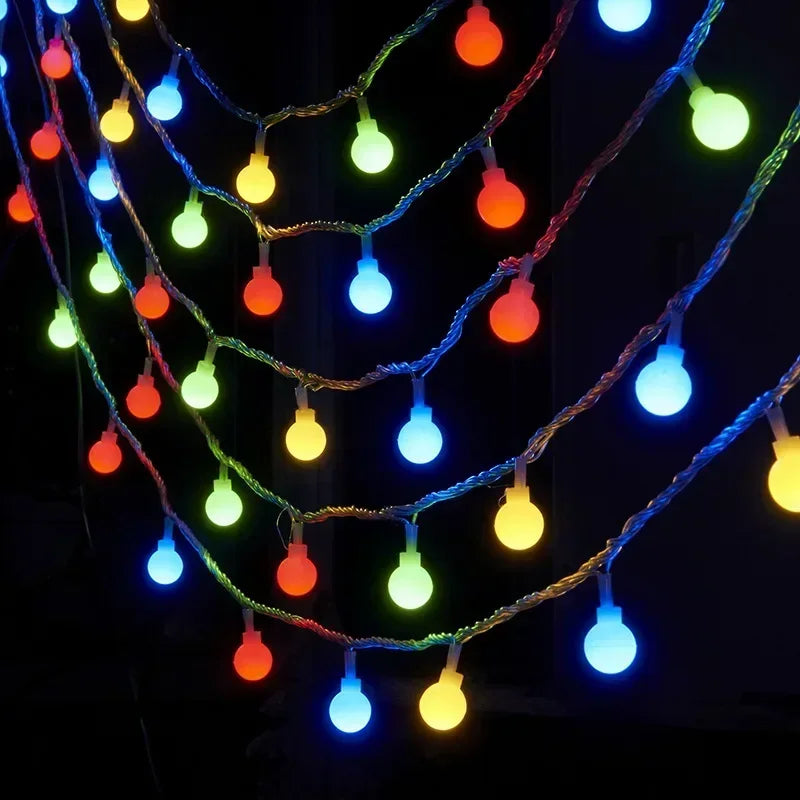 Fairy Lights Garland LED String 3M 22M Ball Outdoor Garden Wedding Christmas New Year Decoration EU Plug Lamp