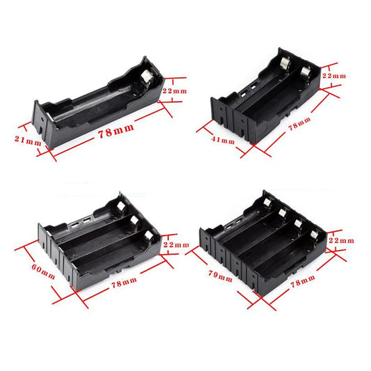 ABS 18650 Battery Holder Case Storage Box with Hard Pin Slots for 1-4 Cells