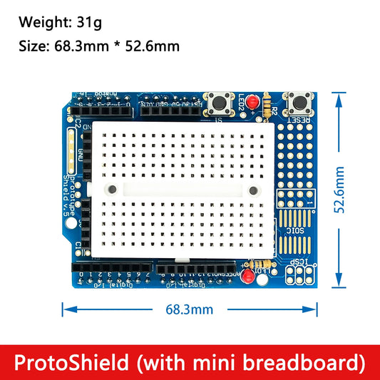 ProtoShield Prototype Expansion Board with Mini Breadboard for UNO-R3