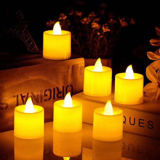 Flameless LED Electronic Candle Dropping Wax Tea Light Realistic Flames Led Lamp Christmas Halloween Wedding Home Decor