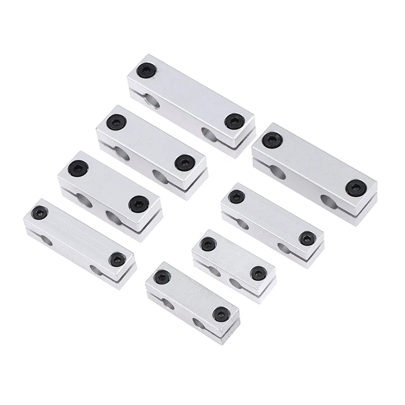 6mm 8mm Pillar Parallel Clamp — Optical Axis Steel Pipe Round Frame Connector for CNC & 3D Printer