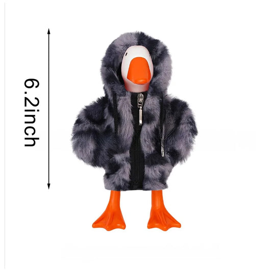 Zippered white outfit for 7 inch desktop goose soft fabric clothing for decorative home and office desktop use