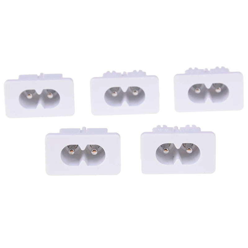 New 5Pcs IE320 C8 Power Plug AC250v 2.5a Iec320 C8 Male 2 Pins Power Inlet Socket Contor