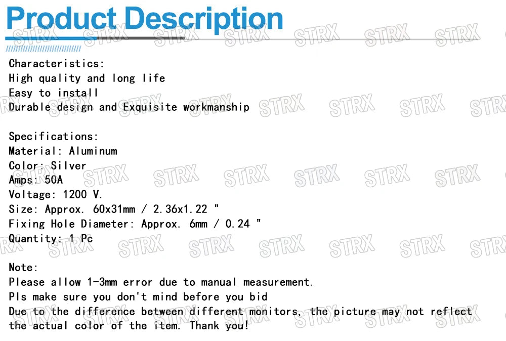 50A 1200V 3-Phase Diode Bridge Rectifier SQL50A Aluminum Metal Case