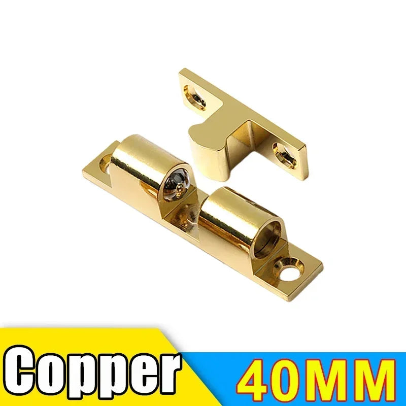 Wholesale Furniture Door Ball Latch Brass Double Roller Spring Ball Catch Latches Cabinet Closet Adjustable Tension Latch