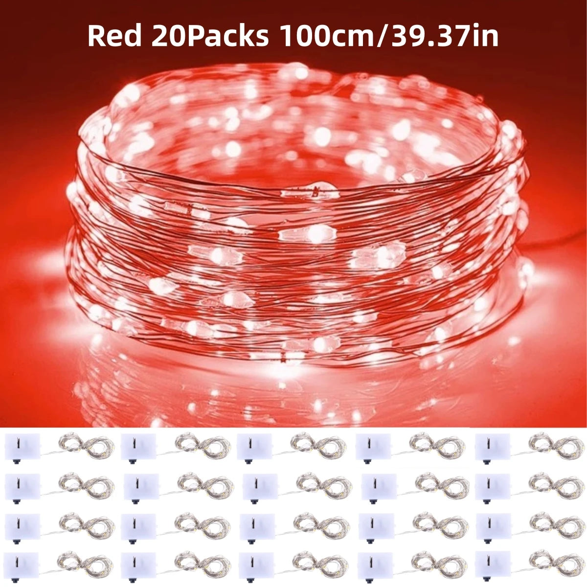 20Packs 1m LED String Lights Warm/Multicolor/Red/Green/Blue/Pink/Purple/White Christmas Atmosphere Firefly Lamp Starry Sky Light