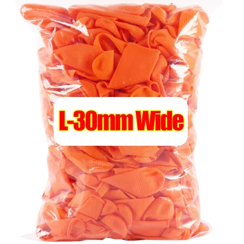 200/10PCS Latex Finger Cots Orange Thumb Caps Anti-static Industry Rubber Fingertips Protector Gloves Non-slip Finger Gloves