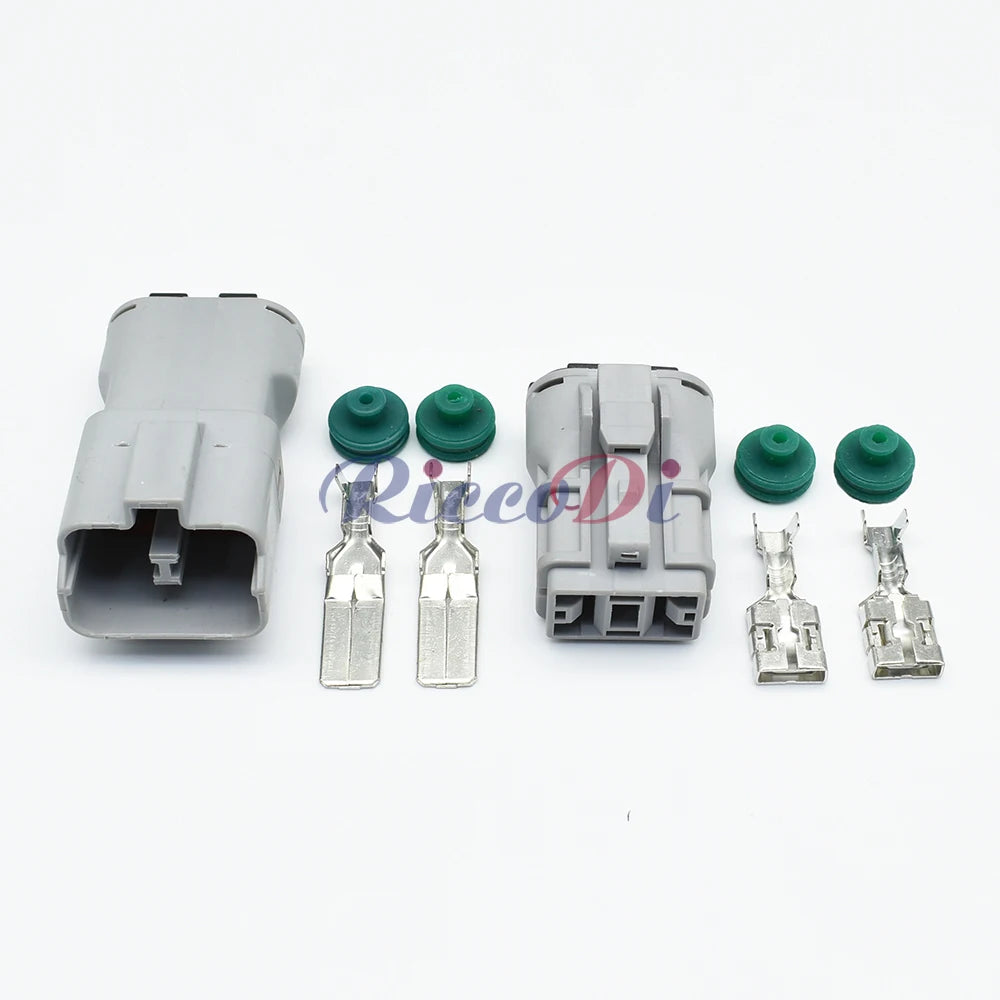 2 Pin 9.5mm Automotive Waterproof Wire Harness Plug Grey Male Female Connector Compatible with 7222-4220-40 and 7123-4220-40