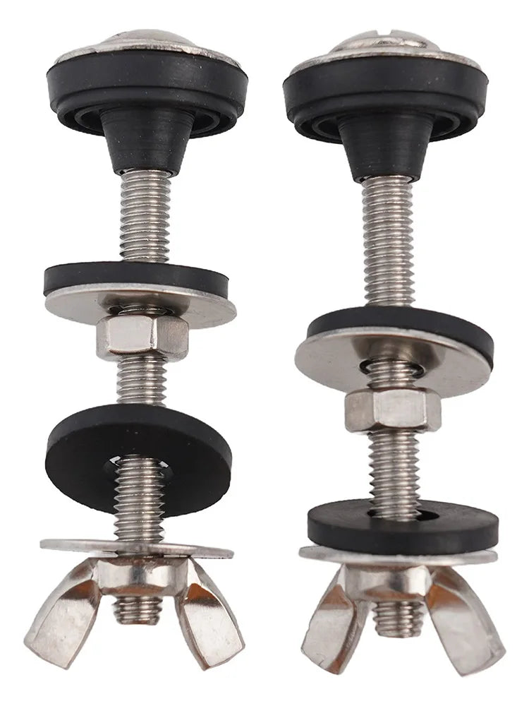 Bathroom Screws Bolts Stainless Steel Toilet Tank Bolt Reliable Support Split Washer 2pcs Bowl Bolt Kit Easy Installation